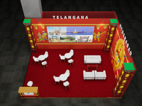 Exhibition Stand 8500x7000 2Sides D1V1 3D मॉडल