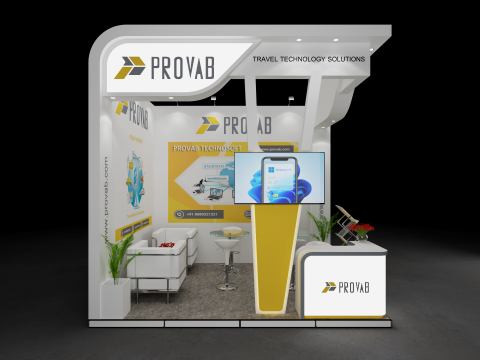 Exhibition Stand 4x3 2Sides D2V1 3Dモデル