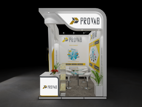 Exhibition Stand 4x3 2Sides D2V1 3Dモデル
