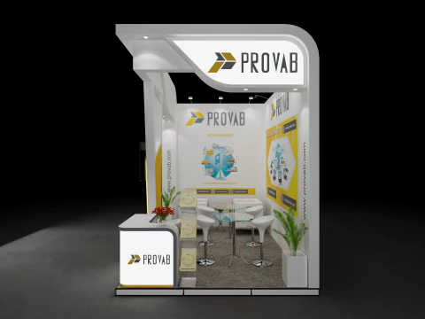 Exhibition Stand 4x3 2Sides D2V1 3D Model