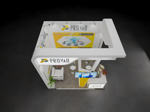 Exhibition Stand 4x3 2Sides D2V1 3Dモデル