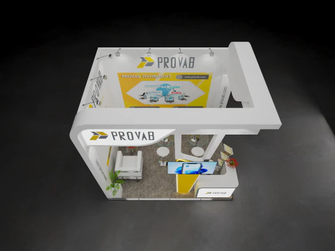 Exhibition Stand 4x3 2Sides D2V1 3D Model