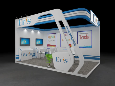 Stand Pameran 5x3 2 Sisi D3V1 Model 3D