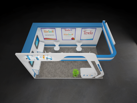 Exhibition Stand 5x3 2Sides D3V1 3D Model