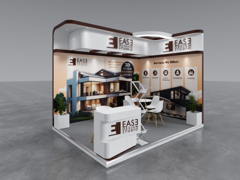 Exhibition Stand 4x3 2Sides D3V1 3D Model