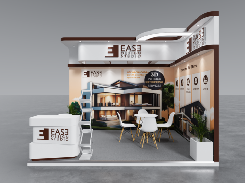 Exhibition Stand 4x3 2Sides D3V1 3D Model