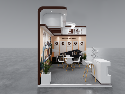 Exhibition Stand 4x3 2Sides D3V1 3D Model
