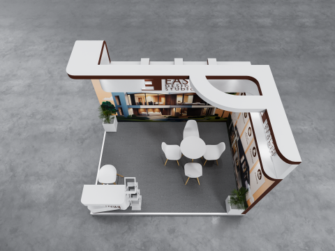 Exhibition Stand 4x3 2Sides D3V1 3D Model