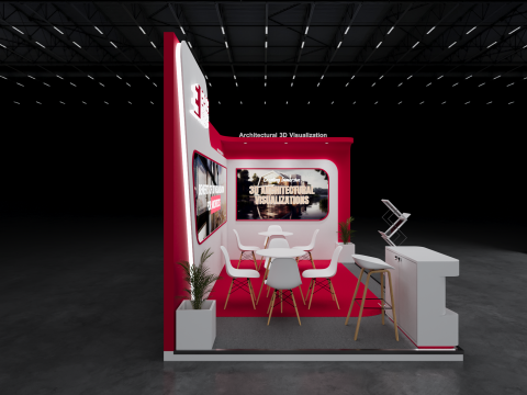 Exhibition Stand 5x3 2Sides D4V1 Model 3D