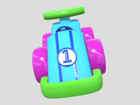 3D Cartoon Toy Race Car with Vibrant Colors Modèle 3D