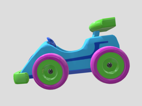 3D Cartoon Toy Race Car with Vibrant Colors Modèle 3D