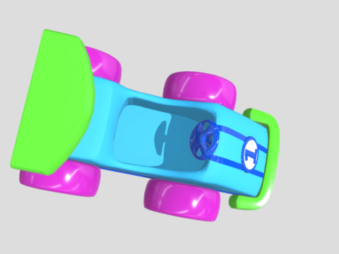 3D Cartoon Toy Race Car with Vibrant Colors Modèle 3D