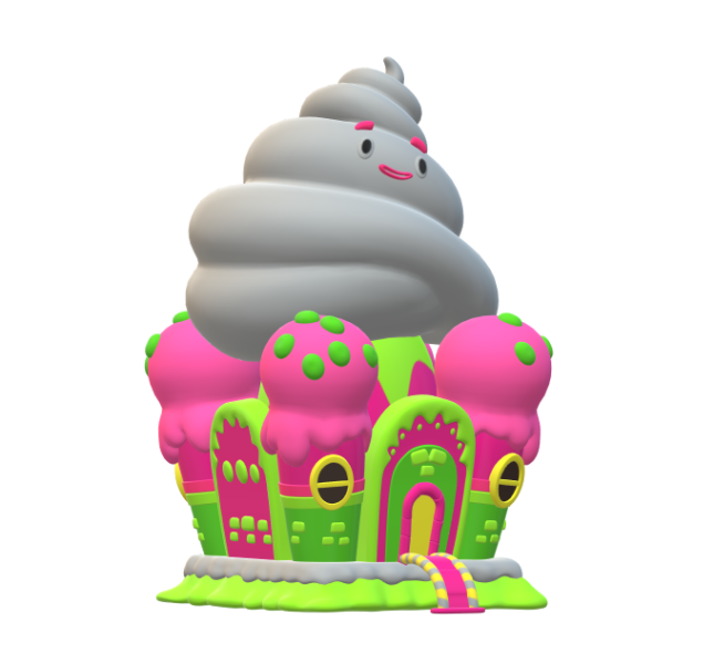 3D Cartoon CANDY HOUSE 3D Модель .c4d .max .obj .3ds .fbx .stl .blend 