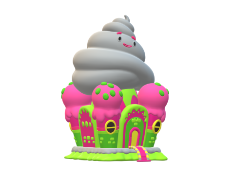 3D Cartoon CANDY HOUSE 3D Model
