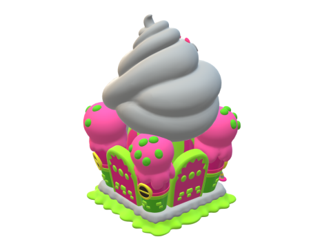3D Cartoon CANDY HOUSE 3D Модель