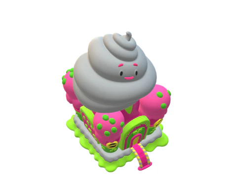 3D Cartoon CANDY HOUSE 3D Model