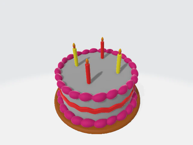 Cartoon 3D Cake Model 3D Model .c4d .max .obj .3ds .fbx .stl .blend 
