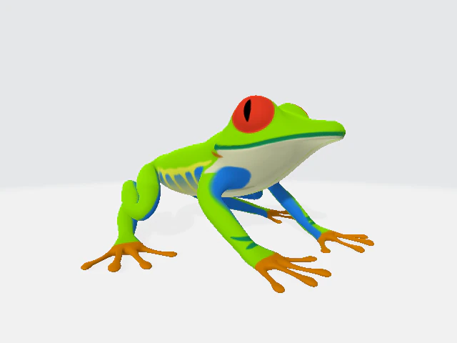 Funny Cartoon 3D Frog Model 3D Model .c4d .max .obj .3ds .fbx .stl .blend