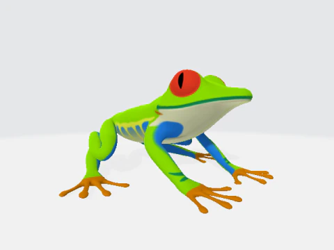 Lustiges Cartoon-3D-Froschmodell 3D Modell