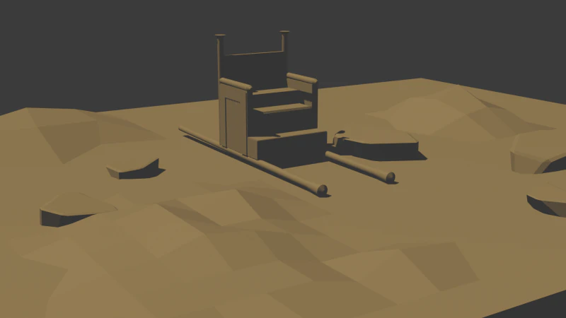 Egyptian Pharaohs Camping Stool 3D Model .c4d .max .obj .3ds .fbx .stl .blend