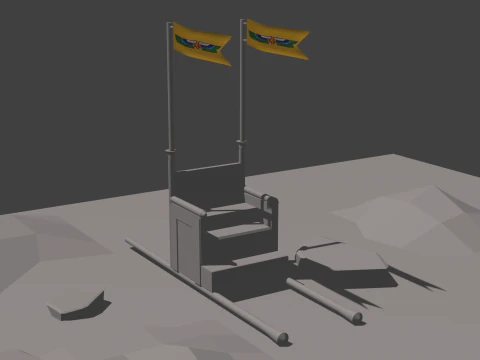 Egyptian Pharaohs Camping Stool 3D Model