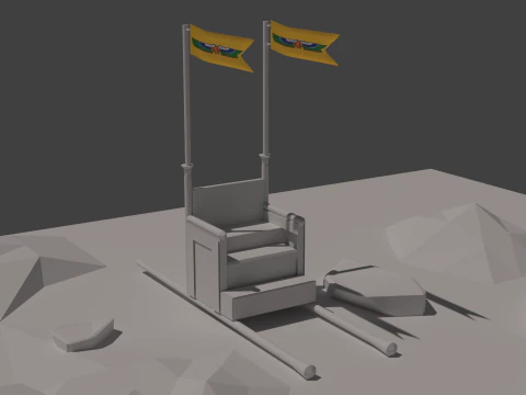 Egyptian Pharaohs Camping Stool 3D Model