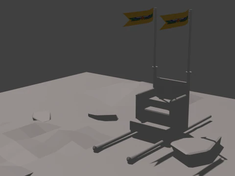 Egyptian Pharaohs Camping Stool 3D Model