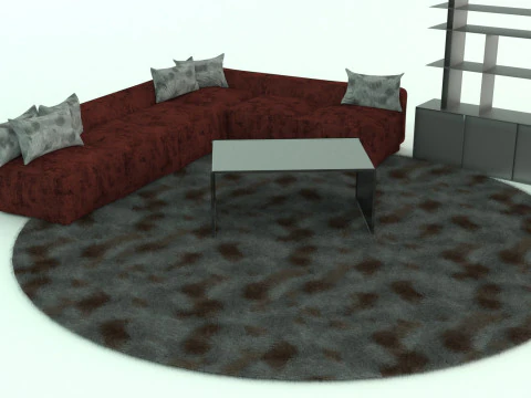 - Modern Living Room Group-Set 3D Model