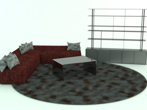 - Modern Living Room Group-Set Model 3D