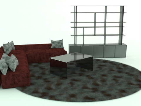 - Modern Living Room Group-Set 3D Модель