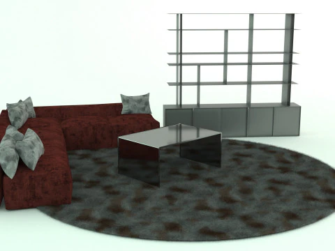 - Modern Living Room Group-Set 3D Model