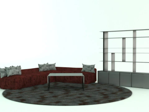 - Modern Living Room Group-Set 3D Model