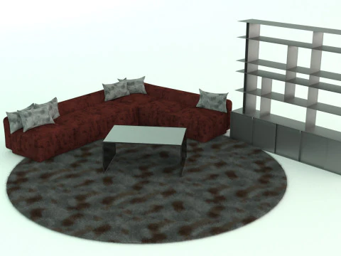 - Modern Living Room Group-Set 3D Model