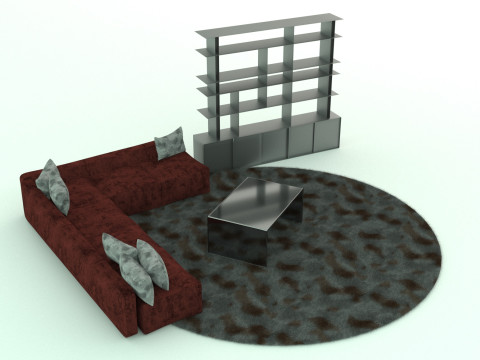 - Modern Living Room Group-Set 3D Модель