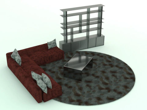 - Modern Living Room Group-Set 3D Model
