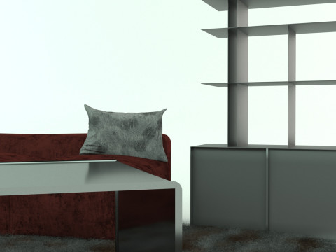 - Modern Living Room Group-Set 3D Модель