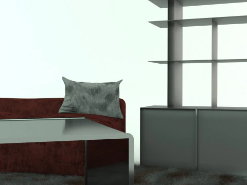 - Modern Living Room Group-Set 3D Model