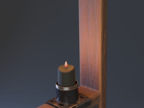 Medieval wooden candlestik 3D-Modell