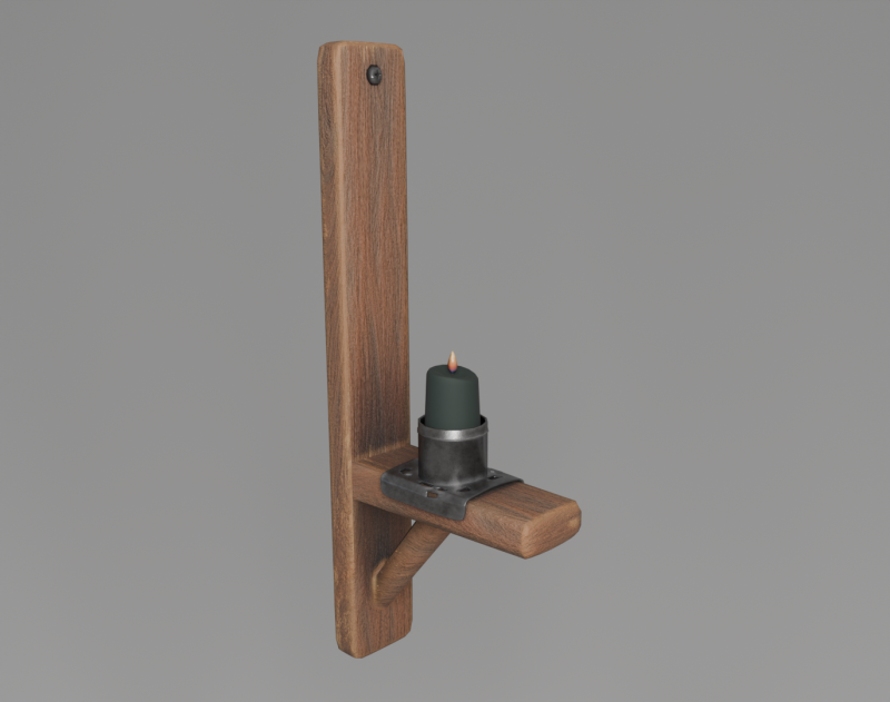 Medieval wooden candlestik 3D-Modell .c4d .max .obj .3ds .fbx .stl .blend 