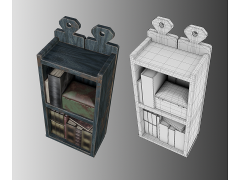 Medieval wall shelf Model 3D