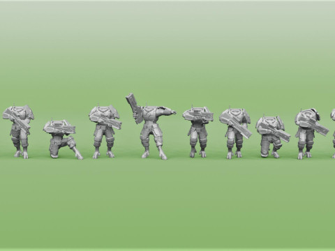 Tau Fire Warrior Squad figurines miniatures Modello di stampa 3D