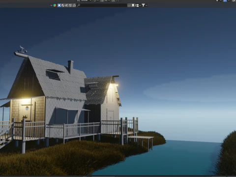 The 3D Wood House 3D Model