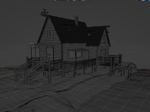 The 3D Wood House 3D Model