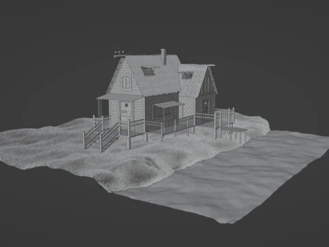 The 3D Wood House 3D Model