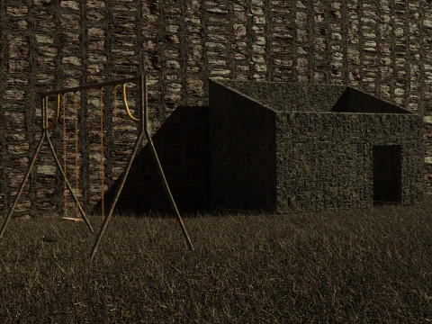 Das verlassene 3D-Zimmer „House Alone“. 3D Modell