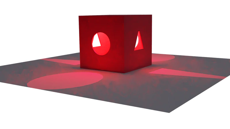 The 3D Red Light Box 3D Model .c4d .max .obj .3ds .fbx .stl .blend 
