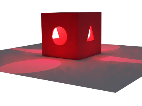 Czerwona kaseta świetlna 3D Model 3D