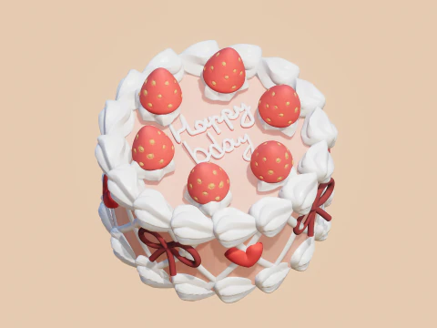 &Ccedil;ilekli pasta 3D Model