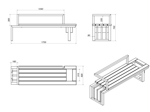 Park bench 3D Модель