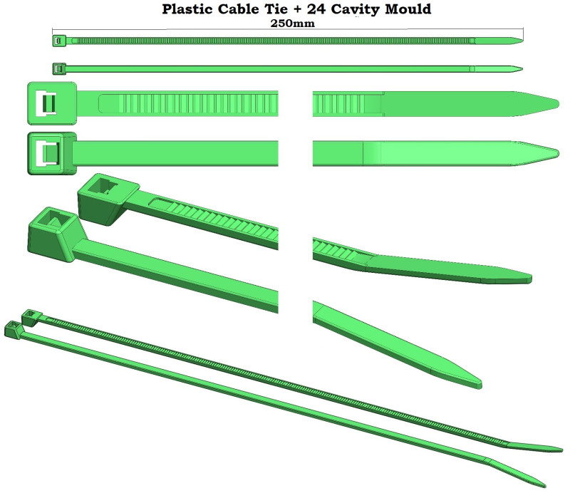 Cable Tie Mould250 mm 3D मॉडल .c4d .max .obj .3ds .fbx .stl .blend 